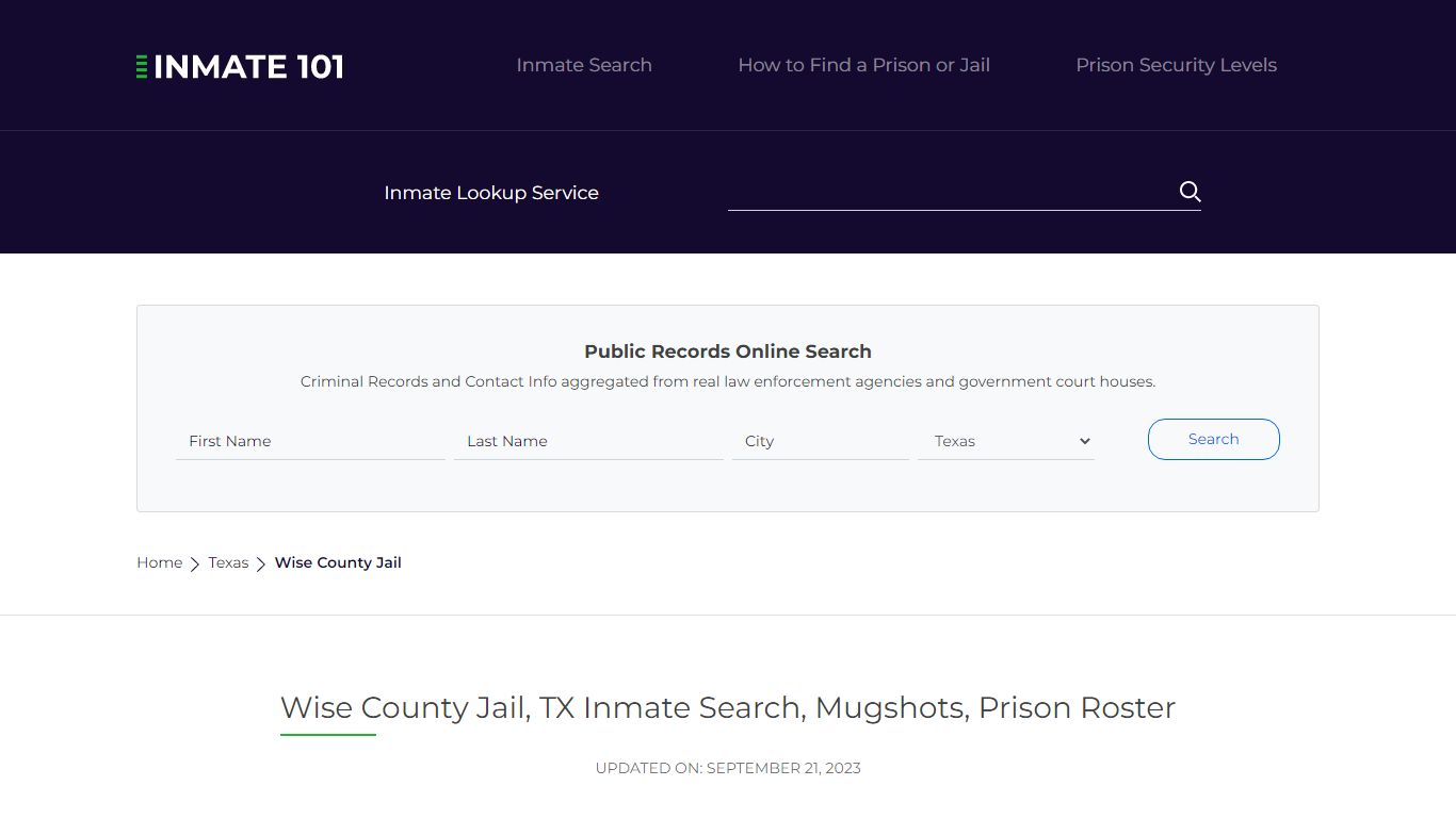 Wise County Jail, TX Inmate Search, Mugshots, Prison Roster